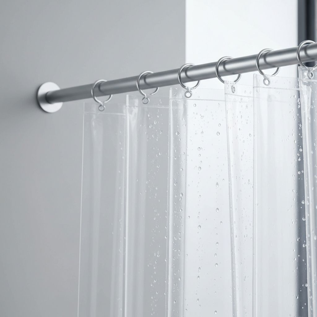 Plastic Shower Curtain Liner - Clear & Chemical-Free - Bathroom organizer storage solution - Check price on Amazon