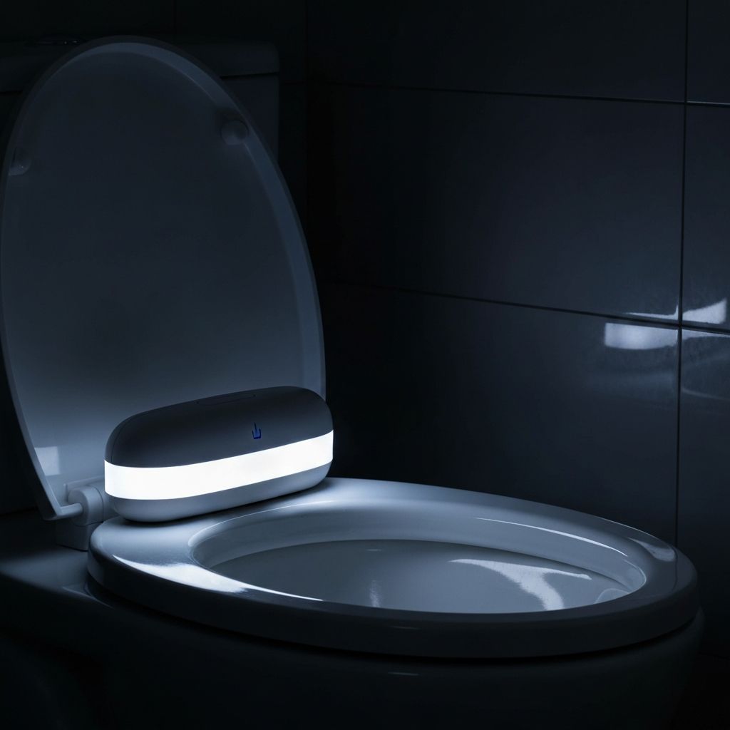 DORESshop Dimmable LED Toilet Nightlight - Bathroom organizer storage solution - Check price on Amazon